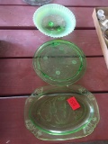 Depression Glass and Opalescent Bowl