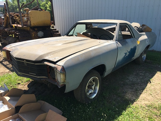 1972 Chevy El Camino project, no engine or trans, sells with some new parts etc, has title