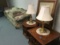 Older stuffed furniture, end tables and lamps