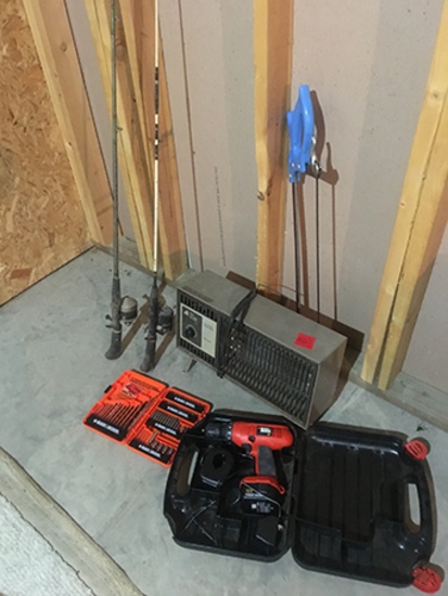 Fishing poles & misc. tools