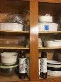 Kitchen related items and dishes as shown in cabinets, cabinets not included