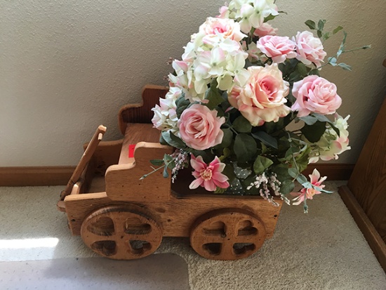 Wooden flower wagon