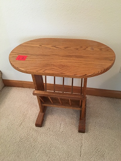 Solid oak 23 in. magazine table
