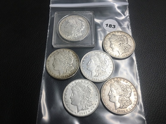 6X$ 1921 Morgan Dollars