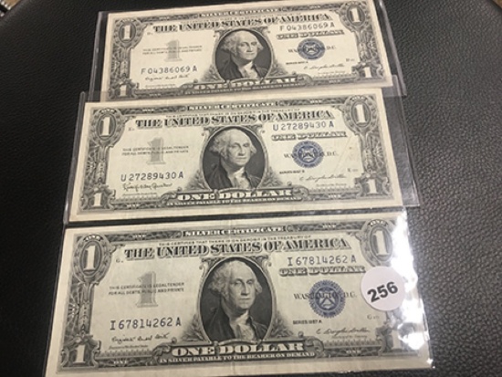 (3) 1957 A, B Silver Certificates