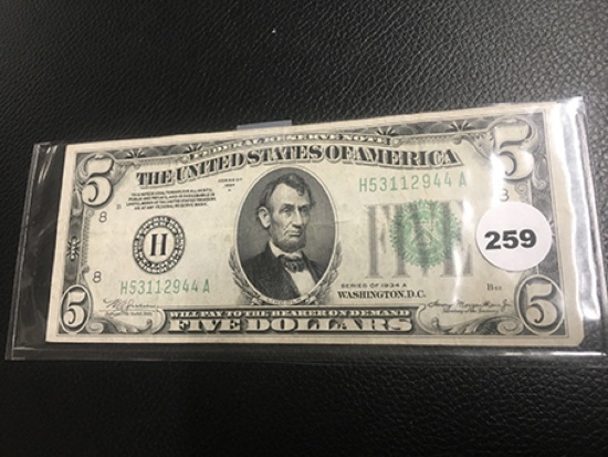 1934-A Five Dollar Bill