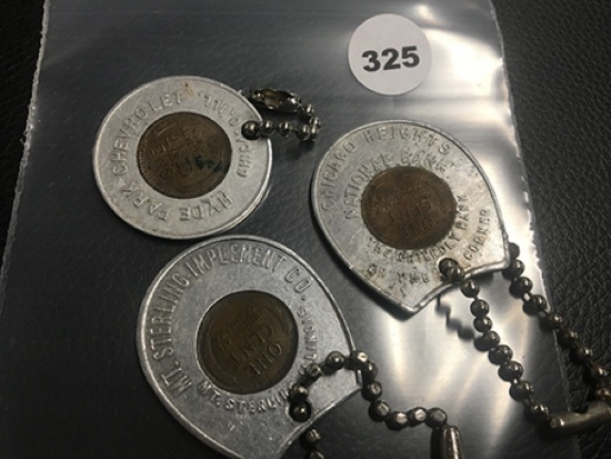 (3) Illinios Advertisement Key Chains