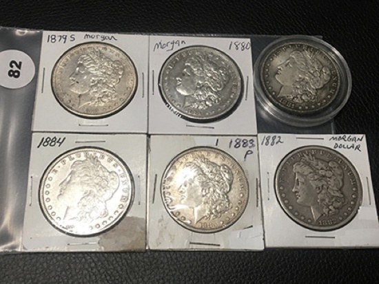 6X$ 79-S, 80, 81-S, 84, 83, 82        Morgan Dollars