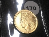 1910 Ten Dollar Gold Indian