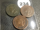 1885, 1886, 1894 Indian Cents