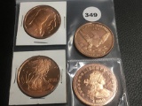 (4) 1 oz Copper Coins