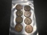 1899, 1918, 1929, 1942, 43, 44, 45, 67   Pennies