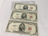 1953 & (2) 1963 $5 Noles (1 Star Note)
