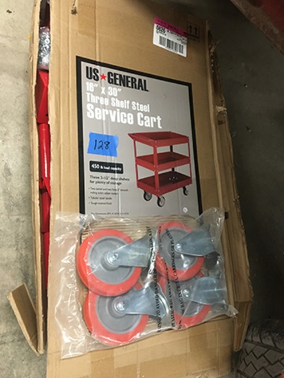 16 X 30 three shelf roll around cart