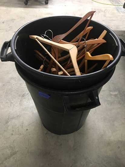 2 Trash Cans & Hangers
