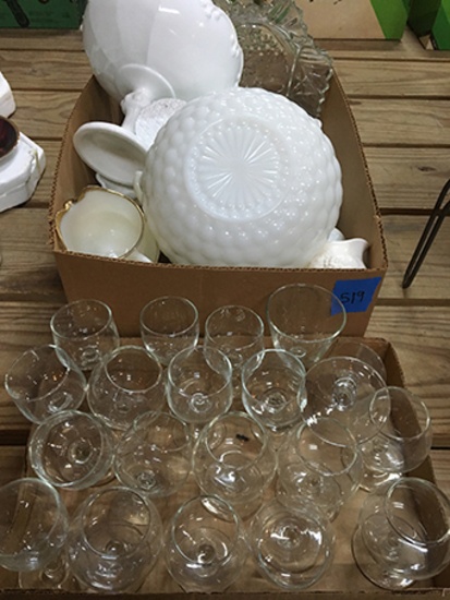 Milk Glass & Stemware