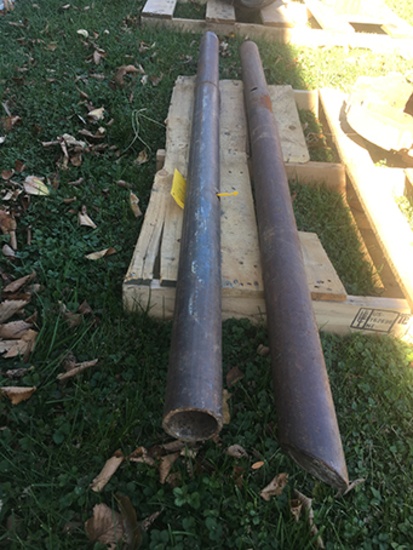 Slide over bale prong extension, 5 1/2 ft long