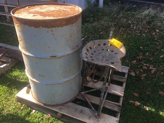Barrel, stool, grease pump