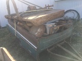 Pickup bed trailer, pin hitch, various salvage iron, strap not included
