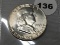 1955 Franklin Half Dollar UNC