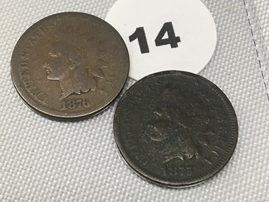 1875, 1876 Indian Cents