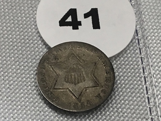 1854 3 Cent Silver
