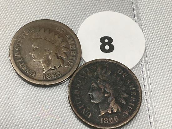1865, 1866 Indian Cents