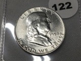 1950 Franklin Half Dollar UNC