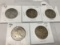 (5) 1916, 1916-D, 1916-S Walking Liberty Halves