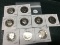 Lot of 9 1970's Proof Kennedy Half Dollars, All Different Dates