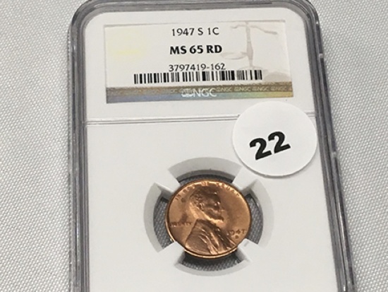 1947-S Lincoln Cent NGC MS65 RD