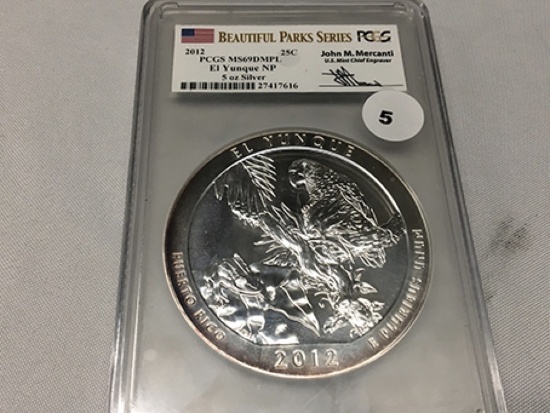 2012 El Yungue NP 5 oz Silver PCGS MS69 DMPL