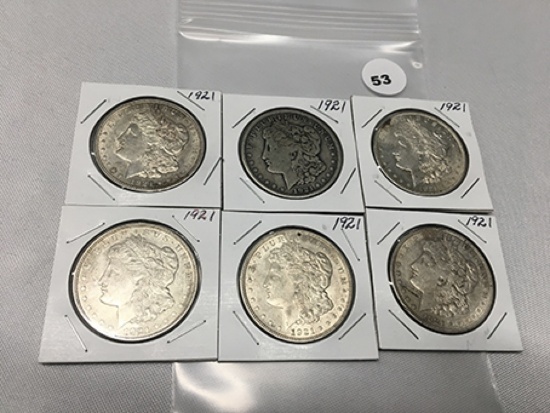 6X$ 1921 Morgan Dollars