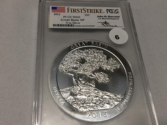 2013 Great Basin NP 5 oz Silver PCGS MS69