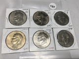 Lot of 6 Ike Dollars