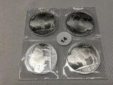 Lot of 4 One Ounce Silver Buffalos