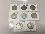 Lot of 8 1948-D, 49-D, 50, 50-D, 51, 51-S, 52, 52-D Franklin Half Dollars