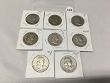 Lot of 8  1952-D, 53-D, 54-D, 57-D, 58-D, 59, 59-D, 60-D Franklin Half Dollars