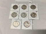 Lot of 8 1952-D, 53-D, 54-D, 61-D, 62-D, 63 (2)  63-D Franklin Dollars