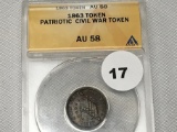1863 Patriotic Civil War Token ANACS AU58