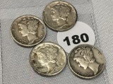 1943-D, 1943-S, 1944-D, 1945 Mercury Dimes