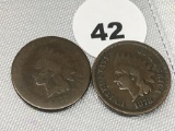 1877, 1878 Indian Cents