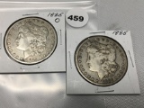 2X$ 1885, 1885-O Morgan Dollars