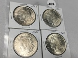 4X$ 1921 Morgan Dollars UNC