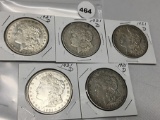 5X$ 1921-D Morgan Dollars