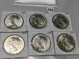 6X$ 1922 Peace Dollars UNC