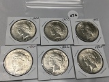 6X$ 1922 Peace Dollars UNC