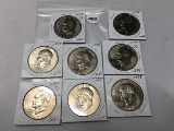 Lot of 8 UNC Ike Dollars