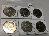 Lot of 6 UNC Ike Dollars