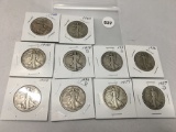 Lot of 10 Assorted Date Walking Liberty Halves